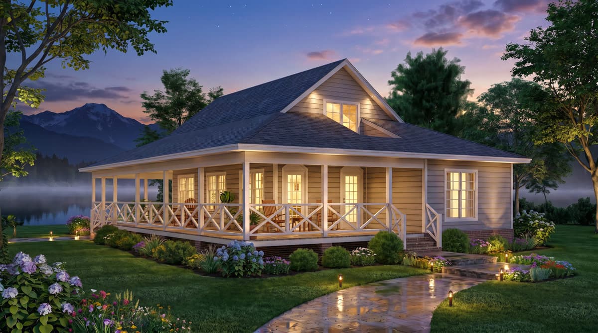 Plan 25975GE: Five Bedroom Southern Cabin House Plan with Expansive Wraparound Porch - Image #3 - Beach, Cabin, Southern, Vacation