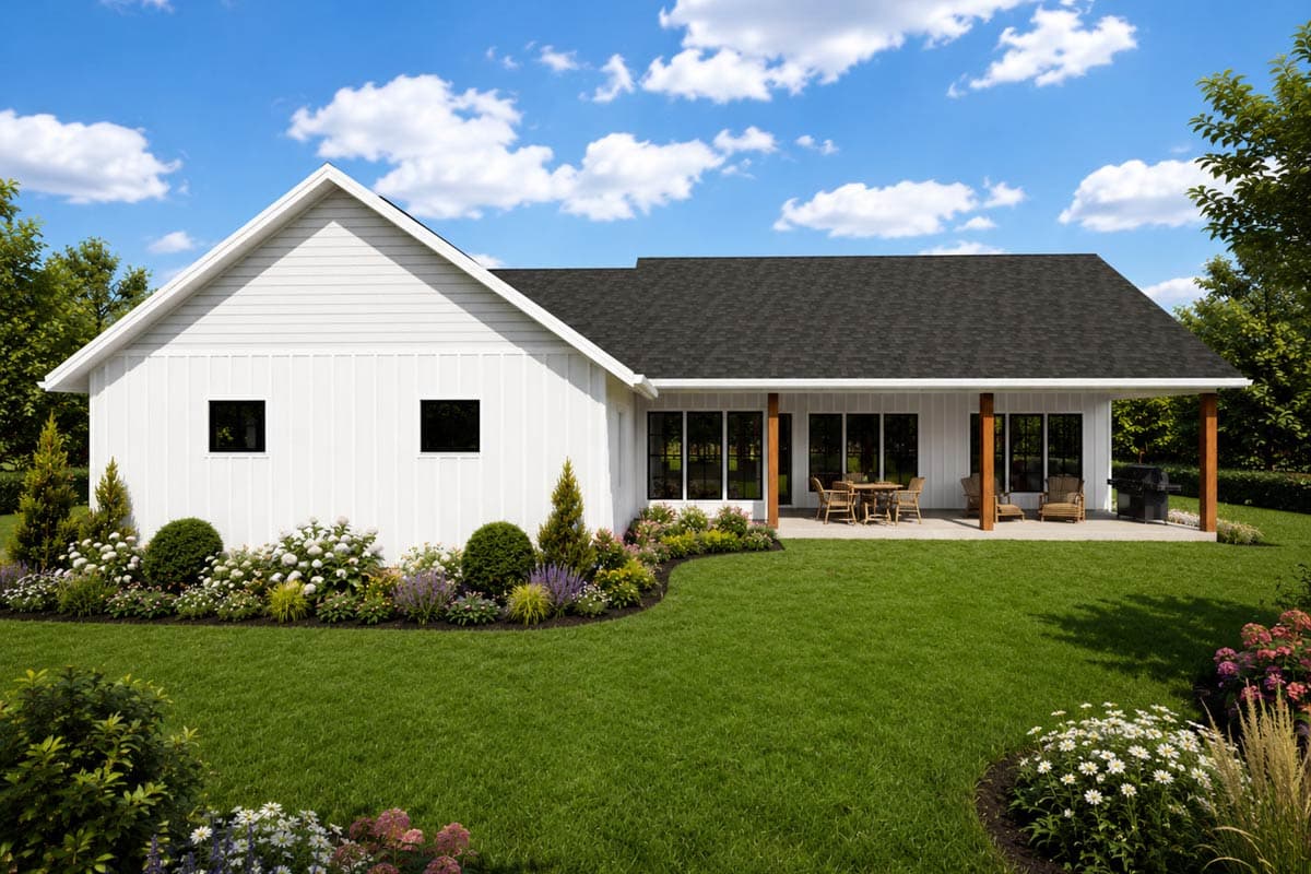 Plan 69925AM: Modern Farmhouse House Plan with Split Bedrooms and Vaulted Office - Image #5 - Country, Farmhouse, Modern Farmhouse, New American, Ranch