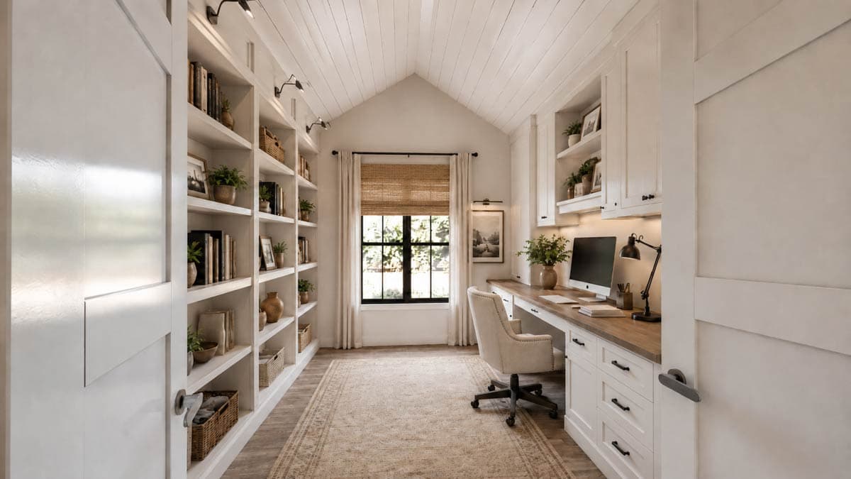 Plan 69925AM: Modern Farmhouse House Plan with Split Bedrooms and Vaulted Office - Image #8 - Country, Farmhouse, Modern Farmhouse, New American, Ranch