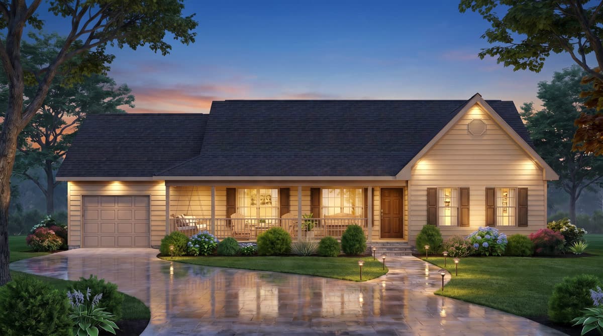 Plan 25977GE: Traditional Ranch House Plan with Three Bedrooms and Attached Garage - Image #4 - Ranch, Traditional