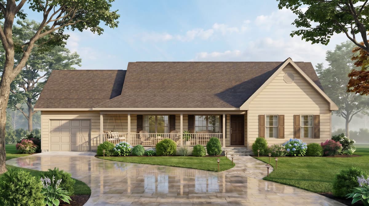 Plan 25977GE: Traditional Ranch House Plan with Three Bedrooms and Attached Garage - Image #2 - Ranch, Traditional