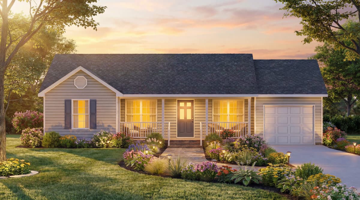 Plan 25979GE: Three Bedroom Ranch House Plan with Attached One Car Garage - Image #2 - Ranch, Traditional