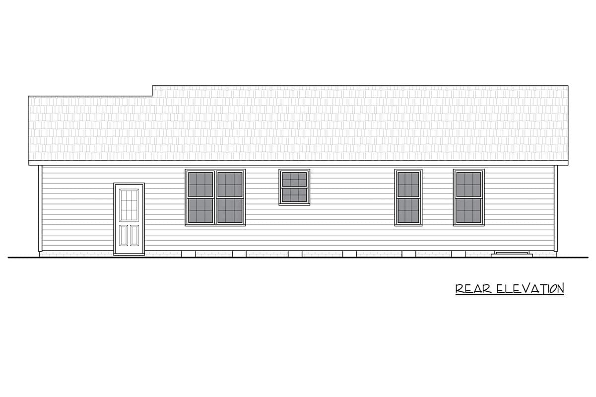 Plan 25979GE: Three Bedroom Ranch House Plan with Attached One Car Garage - Image #5 - Ranch, Traditional
