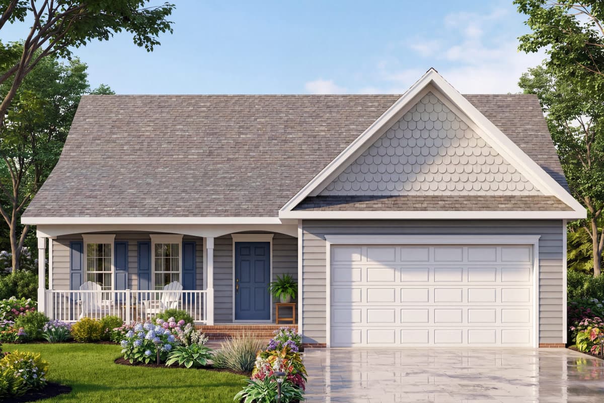 Plan image - 25980GE:Cottage House Plan with Three Bedrooms and Closed Floor Plan