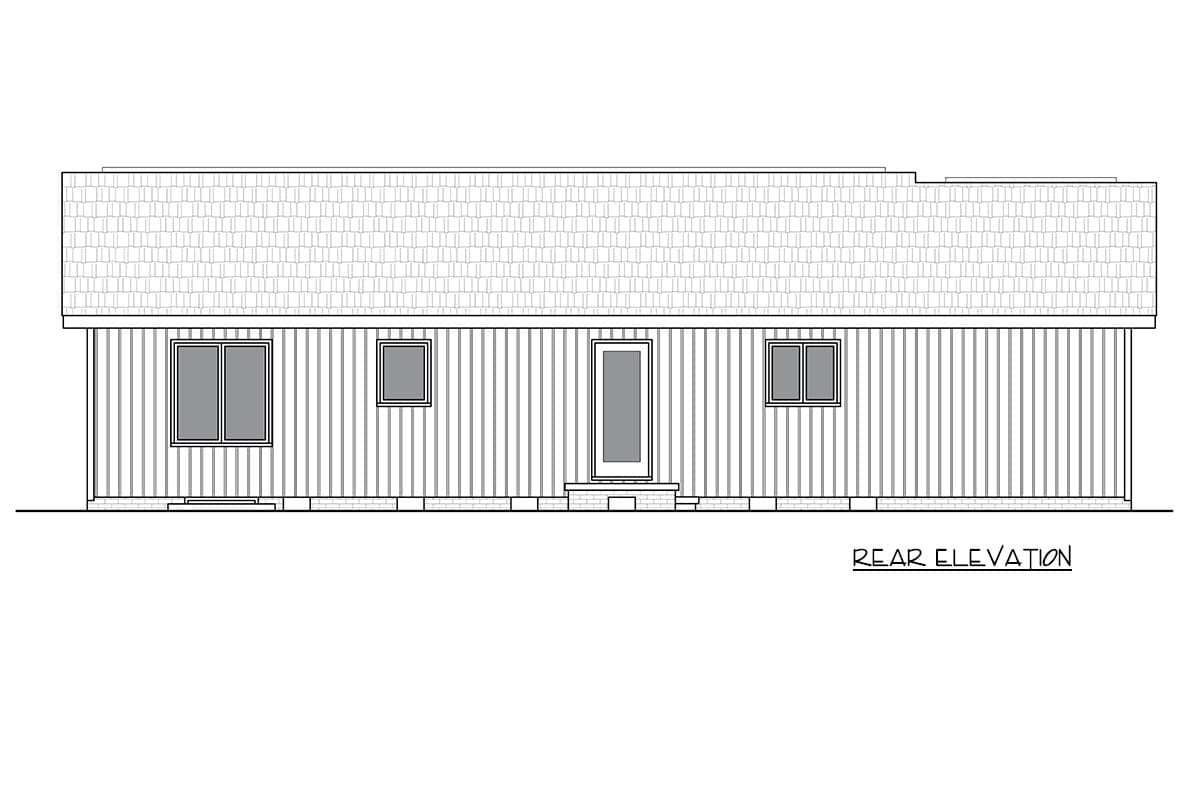 Plan 25981GE: Three-Bedroom Ranch House Plan with Attached One-Car Garage - Image #5 - Ranch, Traditional