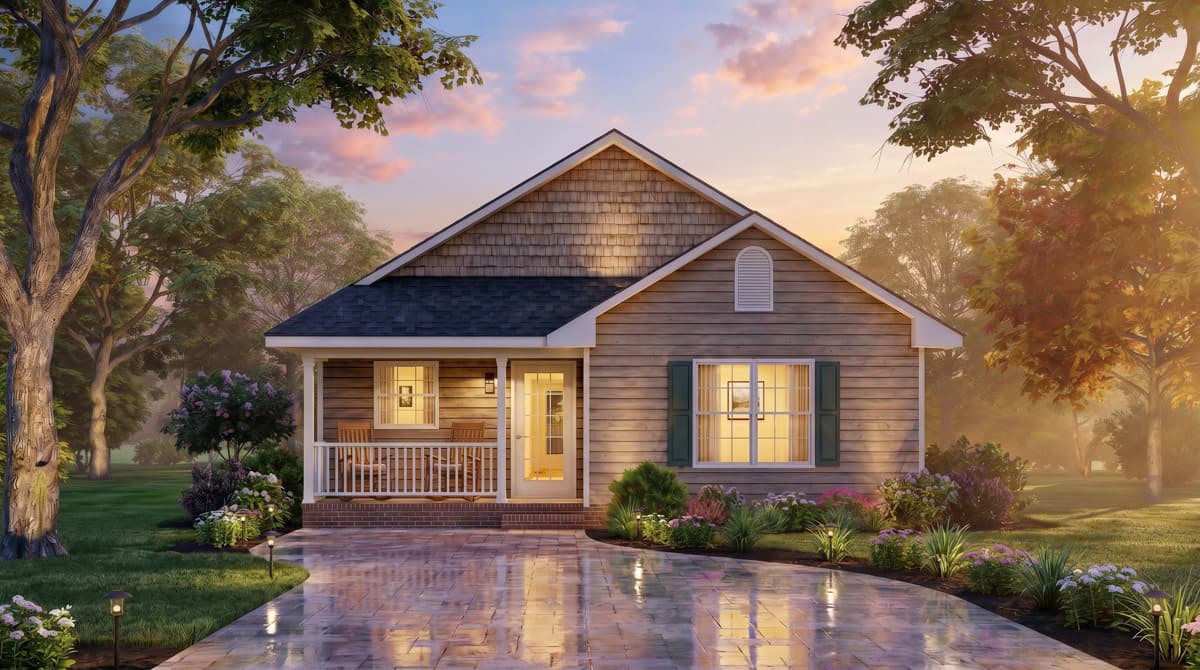 Plan 25982GE: Charming Two-Bedroom Cottage House Plan with Split Bedroom Layout - Image #2 - Cottage, Traditional