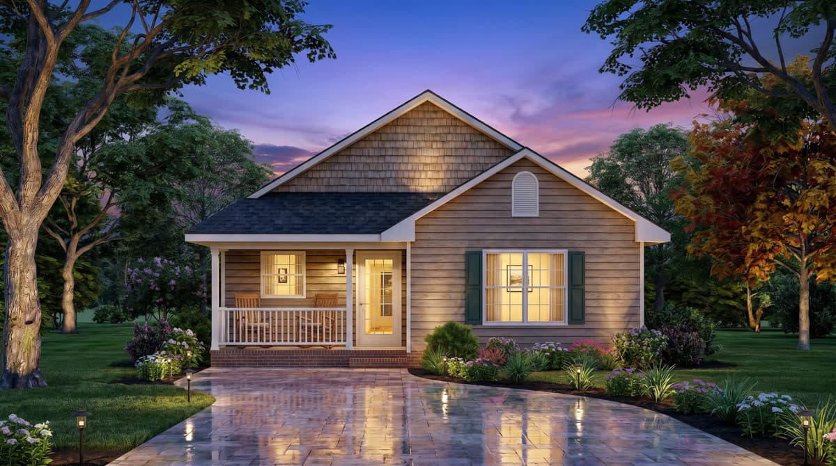Plan 25982GE: Charming Two-Bedroom Cottage House Plan with Split Bedroom Layout - Image #3 - Cottage, Traditional