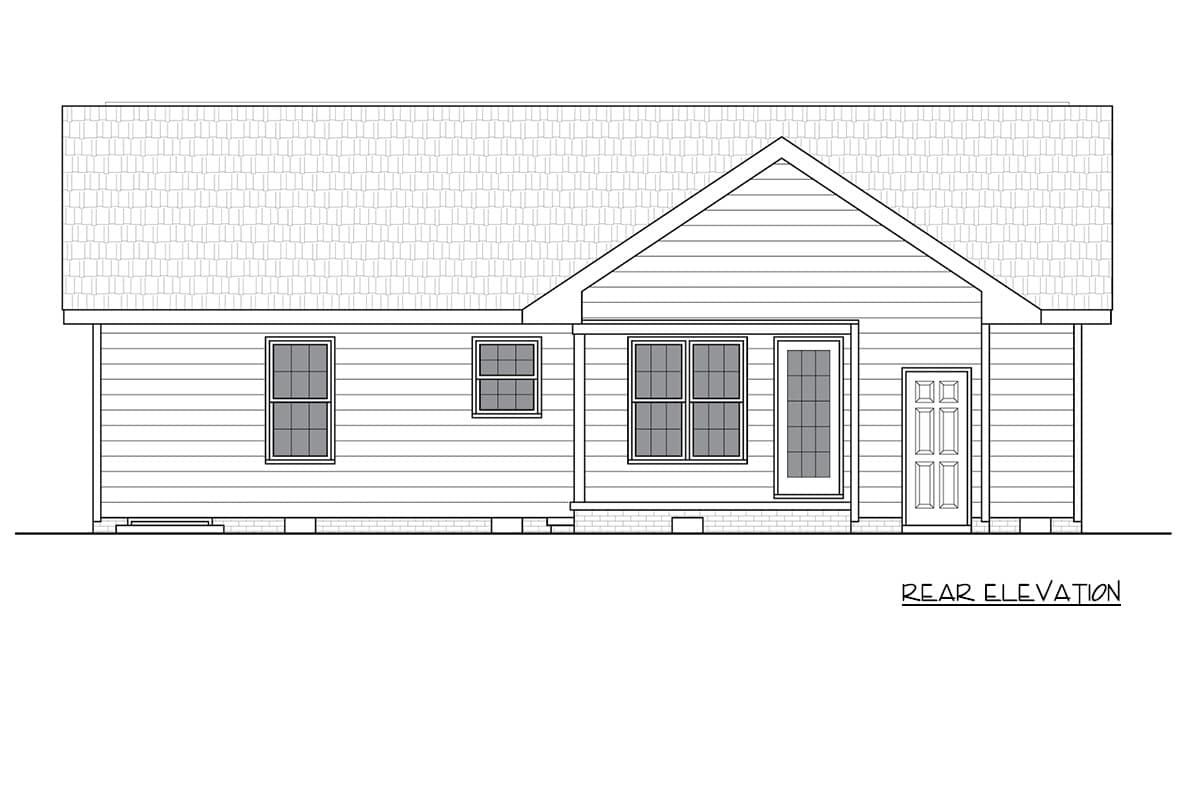 Plan 25983GE: Traditional Ranch House Plan with Three Bedrooms and Front Porch - Image #5 - Ranch, Traditional