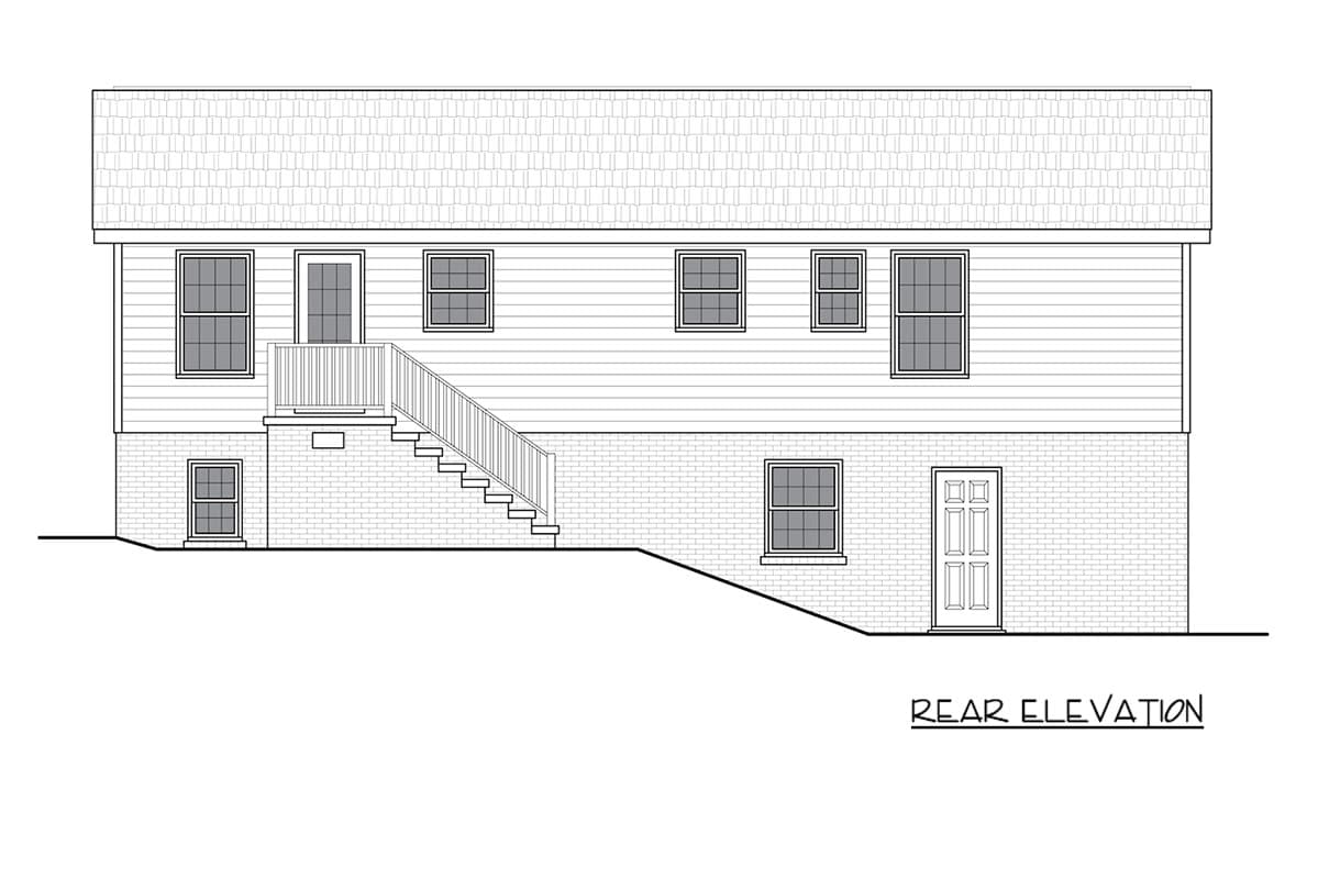 Plan 25987GE: Traditional Split-Level Three Bedroom House Plan with One Car Garage - Image #5 - Colonial, Traditional