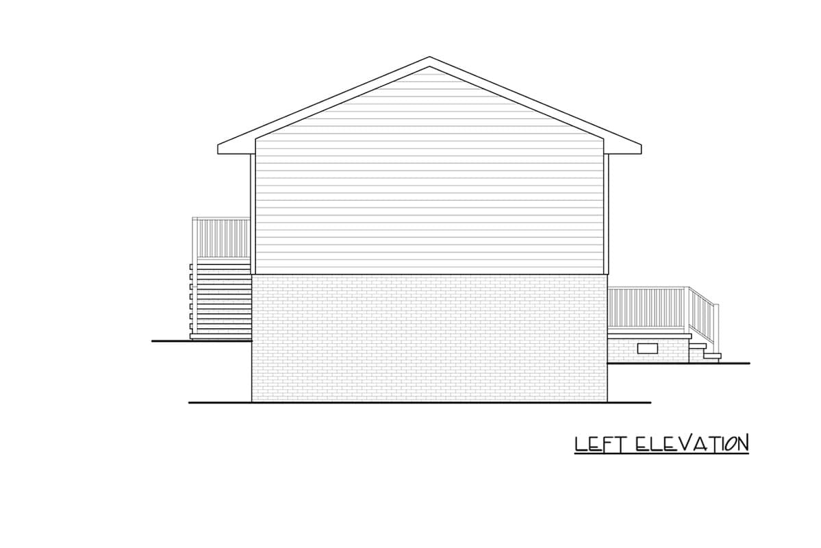 Plan 25987GE: Traditional Split-Level Three Bedroom House Plan with One Car Garage - Image #4 - Colonial, Traditional