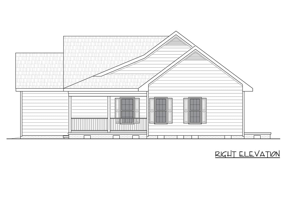 Plan 25988GE: Three-Bedroom Traditional House Plan with Covered Front Porch - Image #7 - Country, Traditional