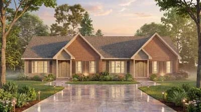 Multifamily House Plan with Two Bedrooms and Two Baths