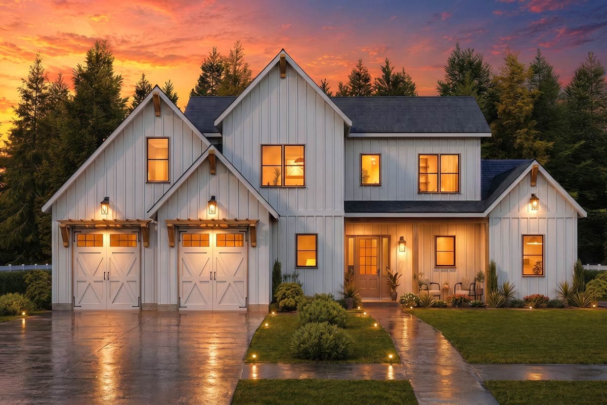 Plan 12344JL: Modern Farmhouse House Plan with 3 Bedrooms and Finished Bonus Roo - Image #4 - Modern Farmhouse, New American