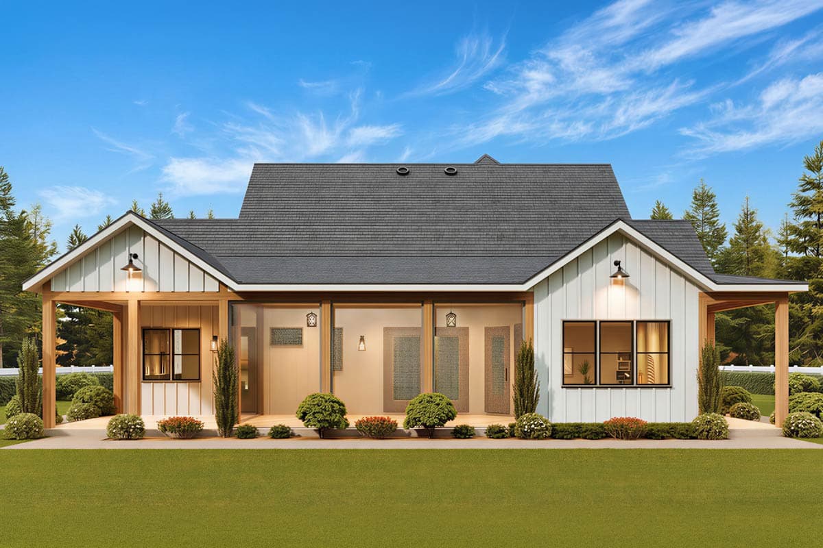 Plan 12344JL: Modern Farmhouse House Plan with 3 Bedrooms and Finished Bonus Roo - Image #6 - Modern Farmhouse, New American