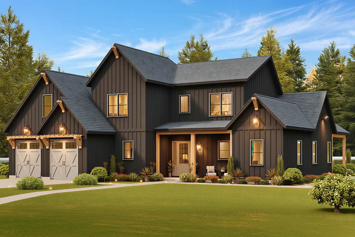 Plan 12344JL: Modern Farmhouse House Plan with 3 Bedrooms and Finished Bonus Roo - Image #5 - Modern Farmhouse, New American