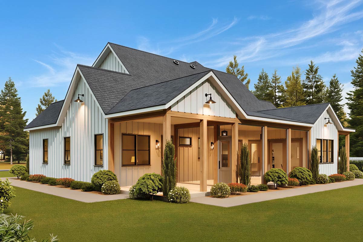 Plan 12344JL: Modern Farmhouse House Plan with 3 Bedrooms and Finished Bonus Roo - Image #9 - Modern Farmhouse, New American