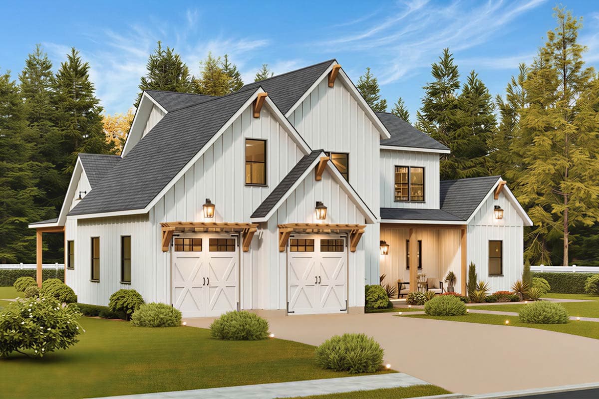 Plan 12344JL: Modern Farmhouse House Plan with 3 Bedrooms and Finished Bonus Roo - Image #11 - Modern Farmhouse, New American
