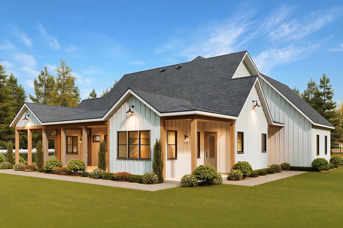 Plan 12344JL: Modern Farmhouse House Plan with 3 Bedrooms and Finished Bonus Roo - Image #8 - Modern Farmhouse, New American