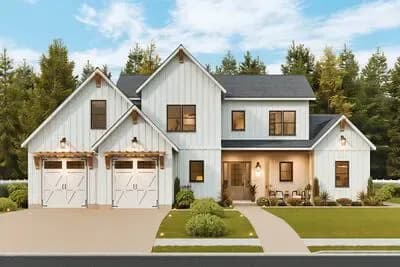 Modern Farmhouse House Plan with 3 Bedrooms and Finished Bonus Roo
