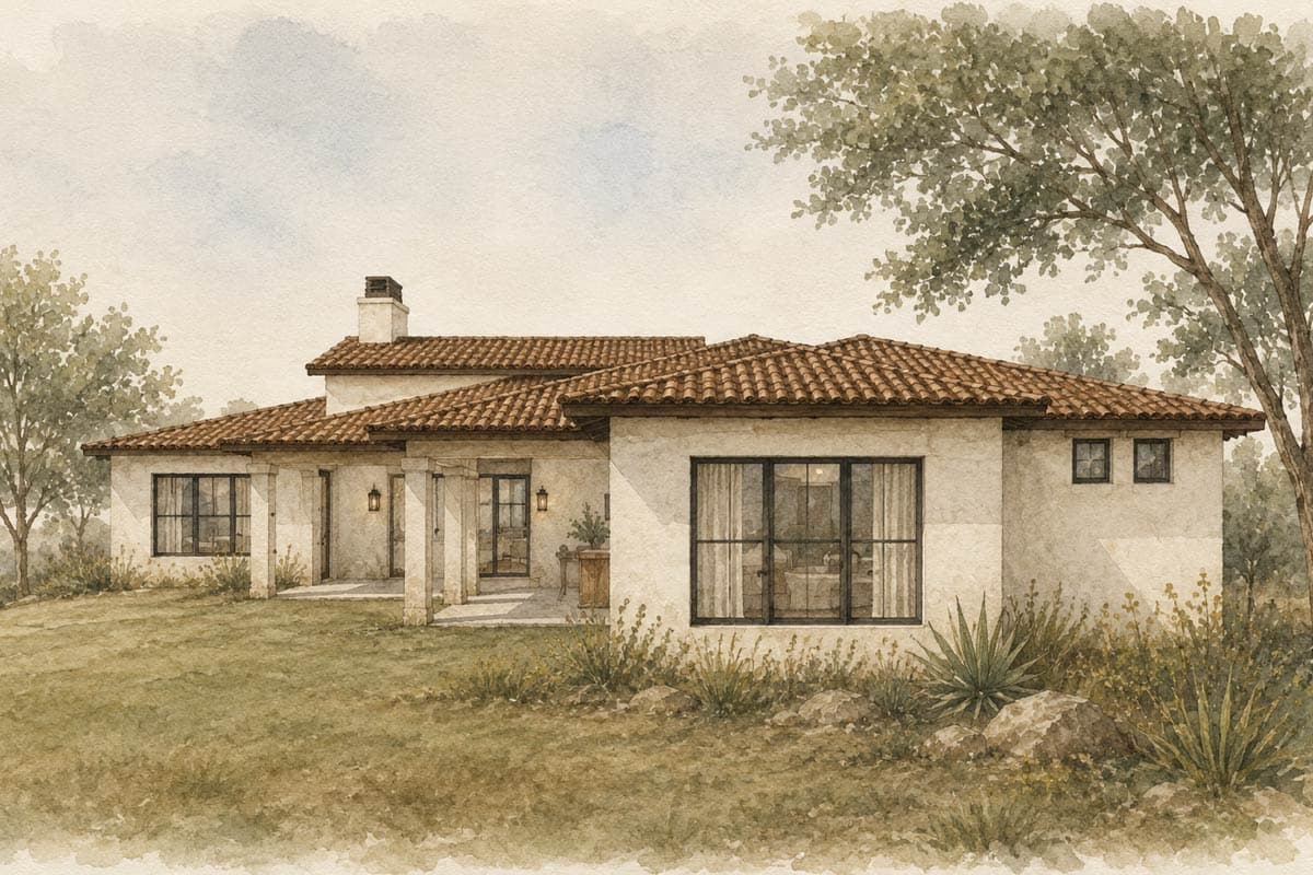Plan 150020HRP: Spacious Mediterranean House Plan with Three Bedrooms and Three-Car Garage - Image #9 - Mediterranean, Southwest, Spanish