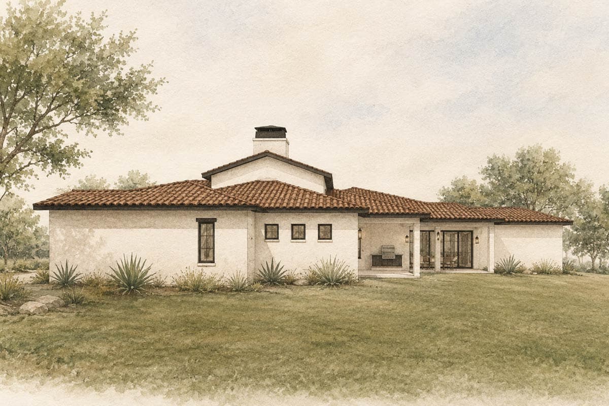 Plan 150020HRP: Spacious Mediterranean House Plan with Three Bedrooms and Three-Car Garage - Image #10 - Mediterranean, Southwest, Spanish