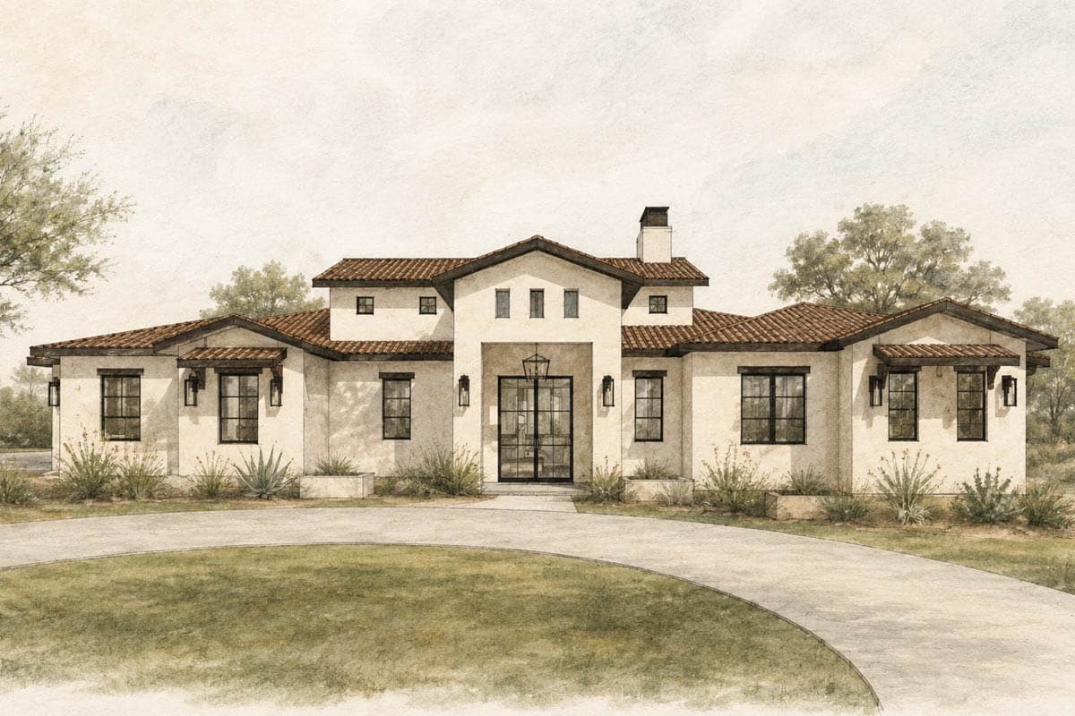 Plan 150020HRP: Spacious Mediterranean House Plan with Three Bedrooms and Three-Car Garage - Image #8 - Mediterranean, Southwest, Spanish