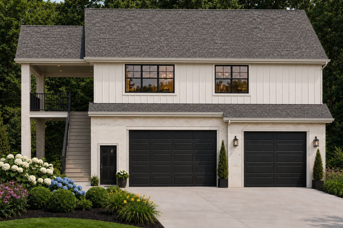Plan 849112PGE: Spacious Three-Bed ADU Farmhouse House Plan with Three-Car Garage - Image #3 - Farmhouse, Traditional