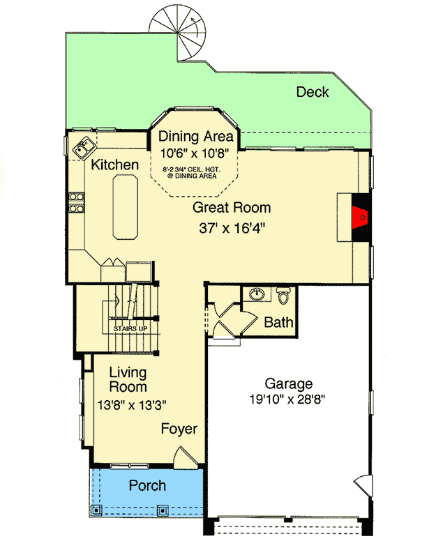 Plan 39140ST: Charming Home Plan for a Narrow Lot - Floor Plan - Image #8 - Cottage, Craftsman