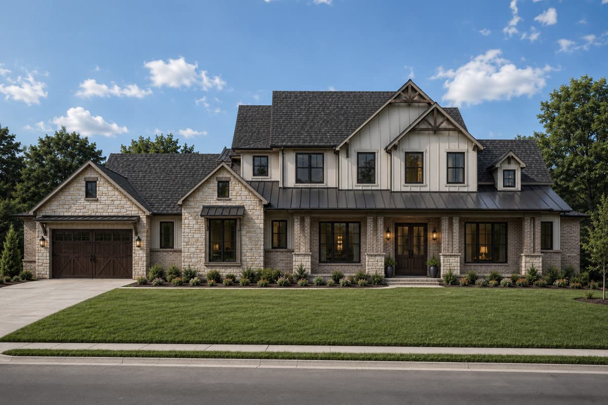 Plan image - 440050PWL:Four Bedroom New American House Plan with Two-Story Great Room