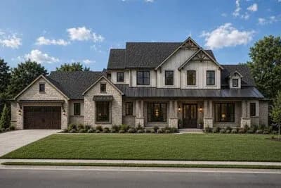 Four Bedroom New American House Plan with Two-Story Great Room
