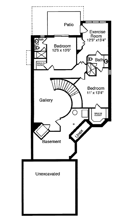 Plan 39144ST: European Retreat with Elevator - Floor Plan - Lower Level - European