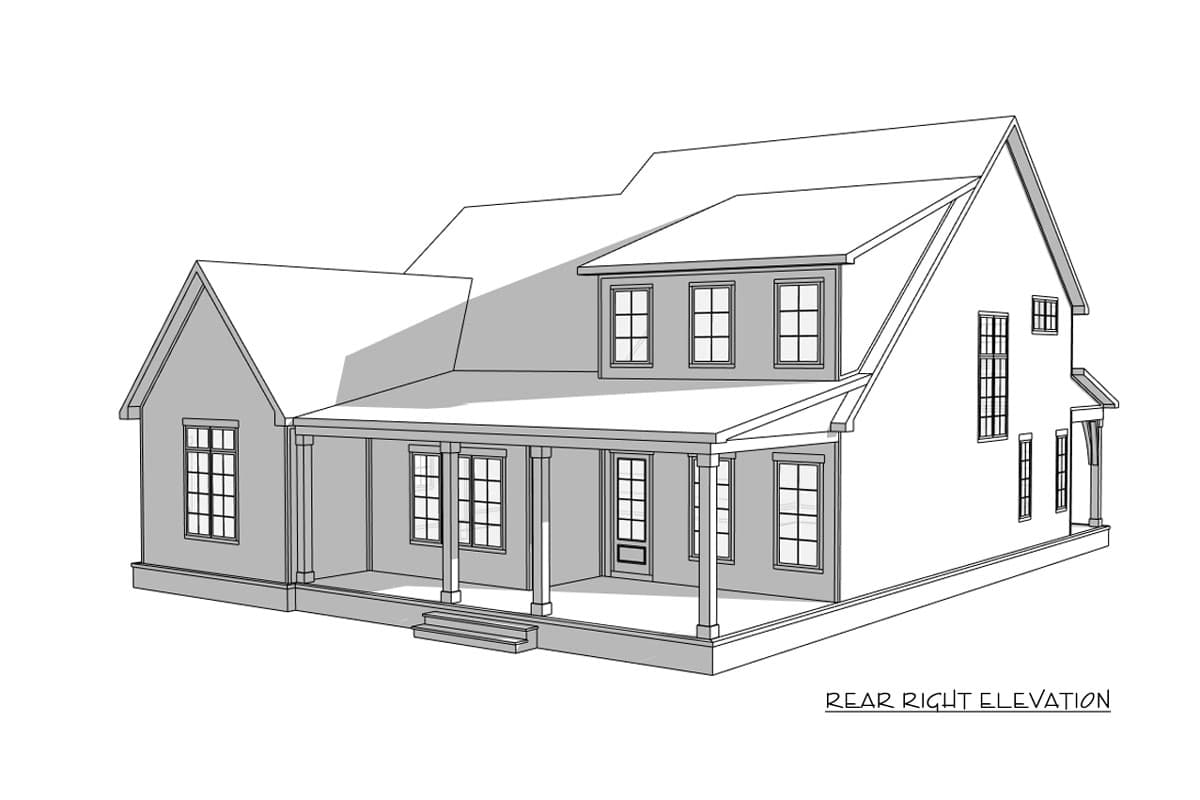 Plan 930003TLR: New American Transitional House Plan with 6 Bedrooms and Two-Story Great Room - Image #3 - Craftsman, New American, Transitional
