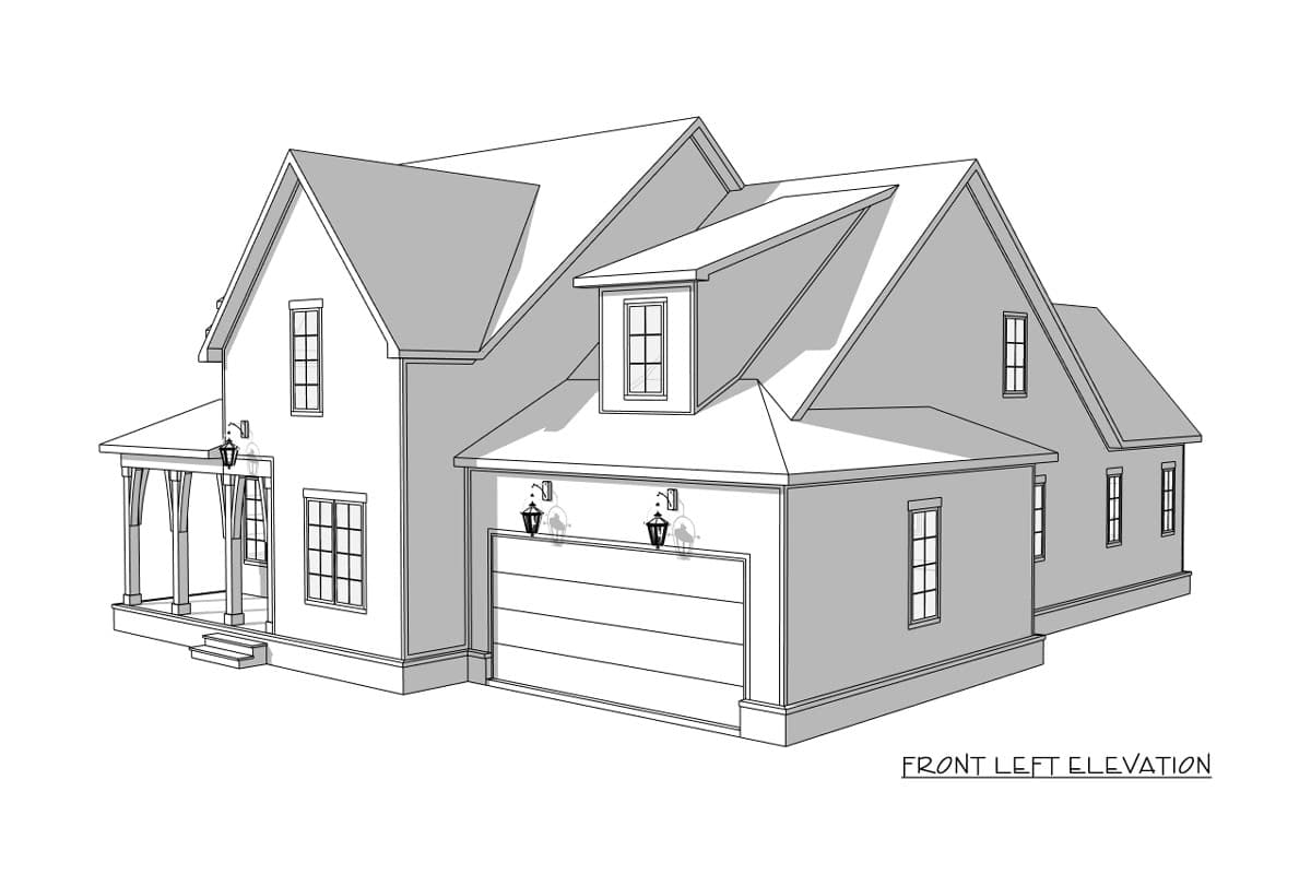Plan 930003TLR: New American Transitional House Plan with 6 Bedrooms and Two-Story Great Room - Image #2 - Craftsman, New American, Transitional