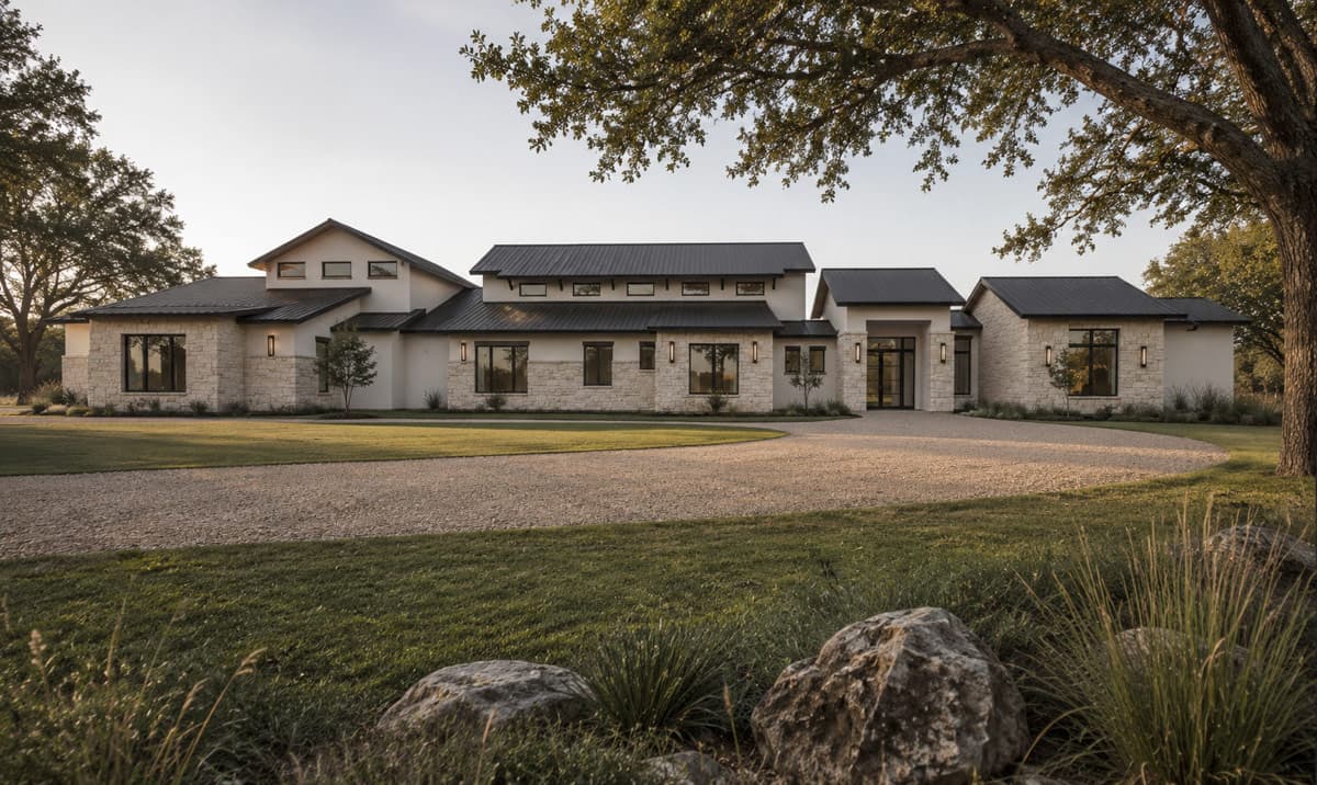 Plan 150021HRP: Contemporary Hill Country House Plan with 5 Bedrooms and 4871 Square Feet - Image #2 - Contemporary, Hill Country, Modern, Transitional