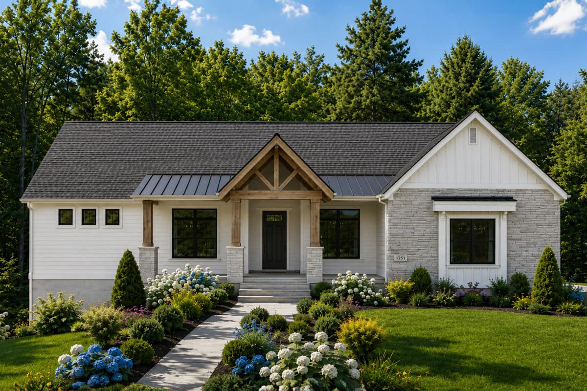 Plan image - 849113PGE:Modern Farmhouse House Plan with 4 Bedrooms and Spacious Layout