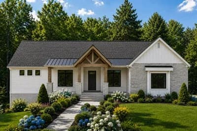 Modern Farmhouse House Plan with 4 Bedrooms and Spacious Layout