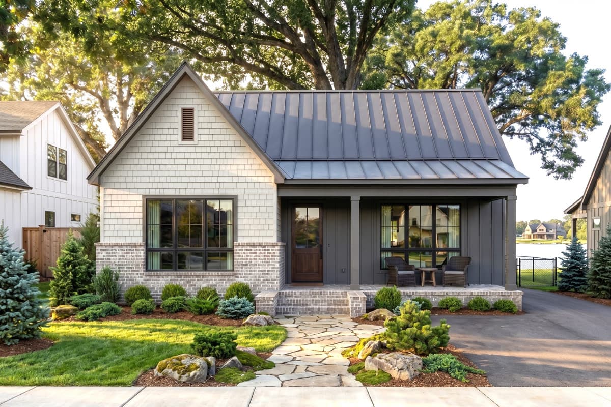 Cottage House Plan with Two Bedrooms and Vaulted Ceilings
