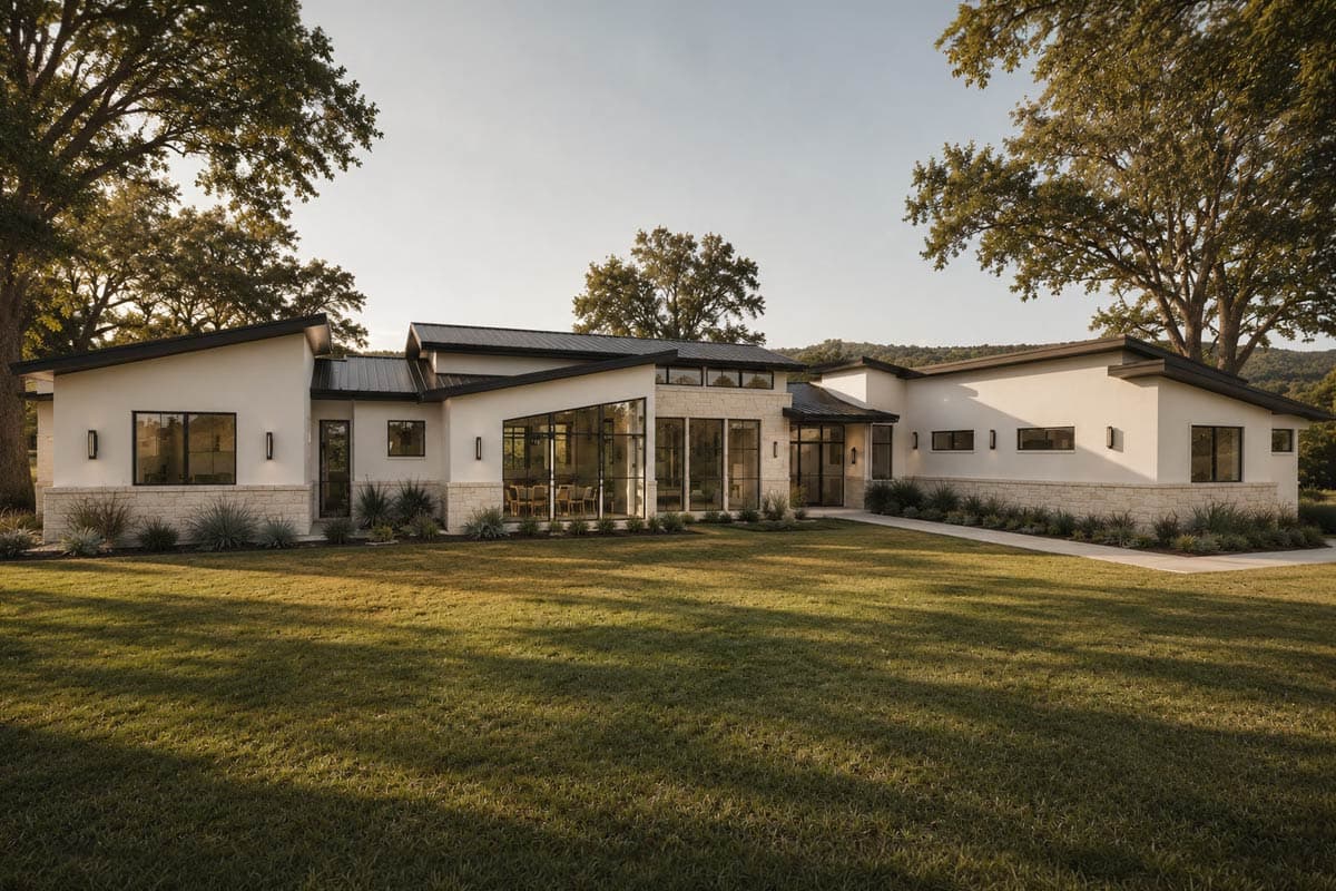 Plan 150022HRP: Contemporary Hill Country House Plan with 3 Bedrooms and 3-Car Garage - Image #2 - Contemporary, Hill Country, Modern, Transitional