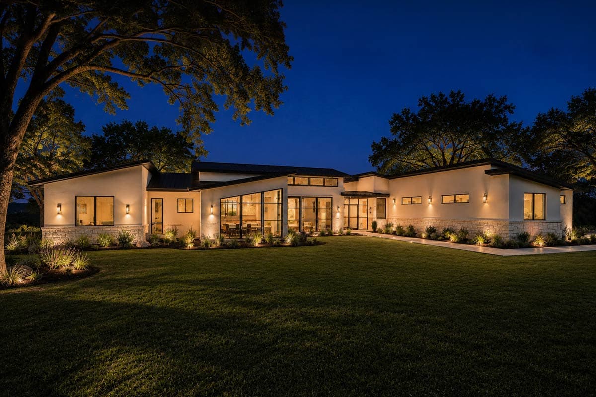 Plan 150022HRP: Contemporary Hill Country House Plan with 3 Bedrooms and 3-Car Garage - Image #4 - Contemporary, Hill Country, Modern, Transitional