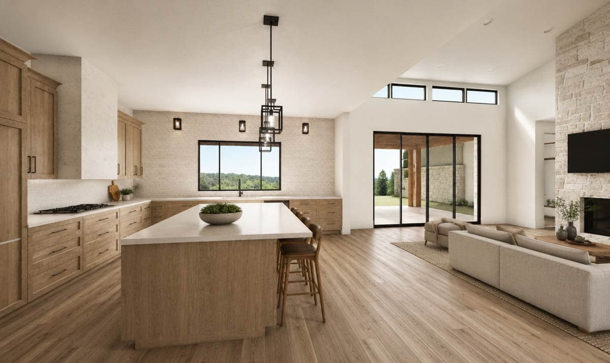 Plan 150022HRP: Contemporary Hill Country House Plan with 3 Bedrooms and 3-Car Garage - Image #6 - Contemporary, Hill Country, Modern, Transitional