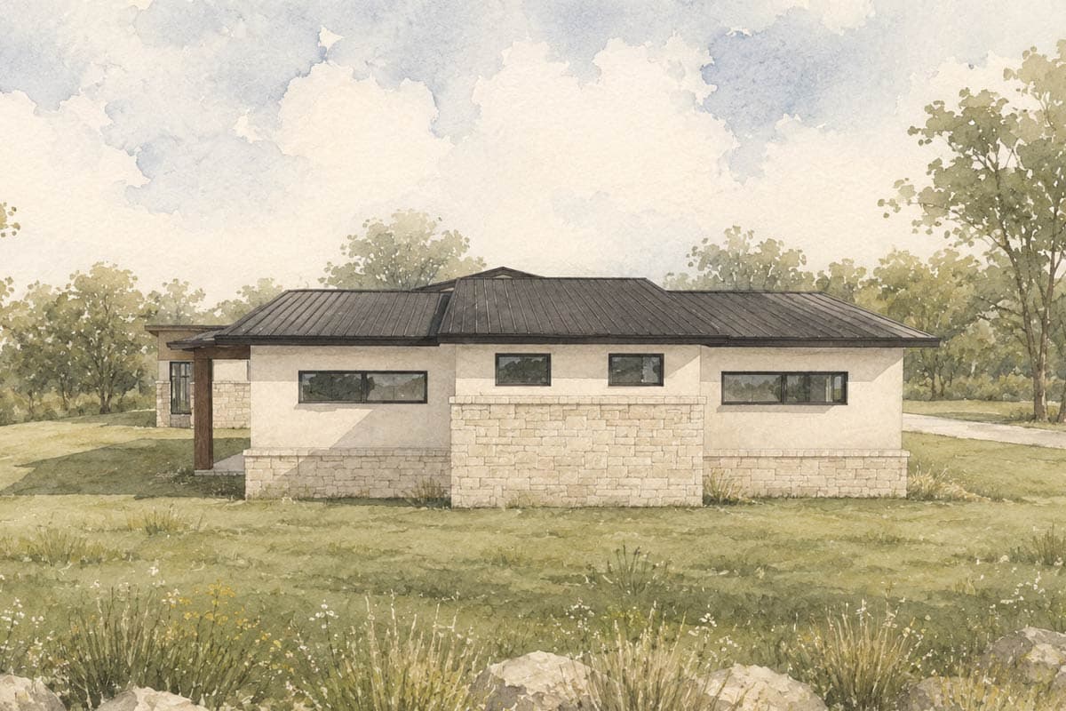 Plan 150022HRP: Contemporary Hill Country House Plan with 3 Bedrooms and 3-Car Garage - Image #8 - Contemporary, Hill Country, Modern, Transitional