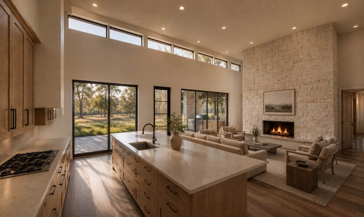 Plan 150023HRP: Contemporary Hill Country House Plan with 3 Bedrooms and Outdoor Kitchen - Image #6 - Contemporary, Hill Country, Mid Century Modern, Modern, Transitional