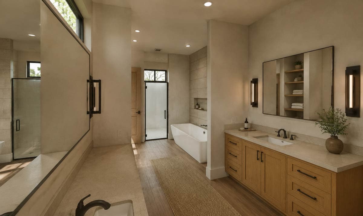 Plan 150023HRP: Contemporary Hill Country House Plan with 3 Bedrooms and Outdoor Kitchen - Image #10 - Contemporary, Hill Country, Mid Century Modern, Modern, Transitional