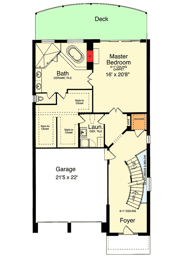 Plan 39145ST: Complete with Rooftop Terrace - Floor Plan - Main Level - European
