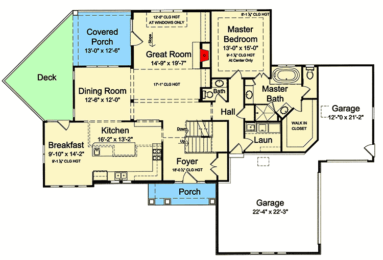 Plan 39147ST: Craftsman Design with Stone and Siding Exterior - Floor Plan - Main Level - Craftsman, Northwest
