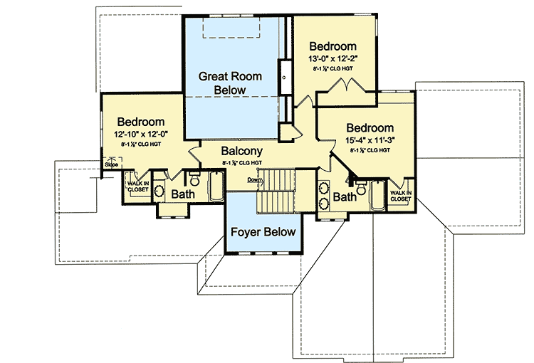 Plan 39147ST: Craftsman Design with Stone and Siding Exterior - Floor Plan - 2nd Floor - Craftsman, Northwest