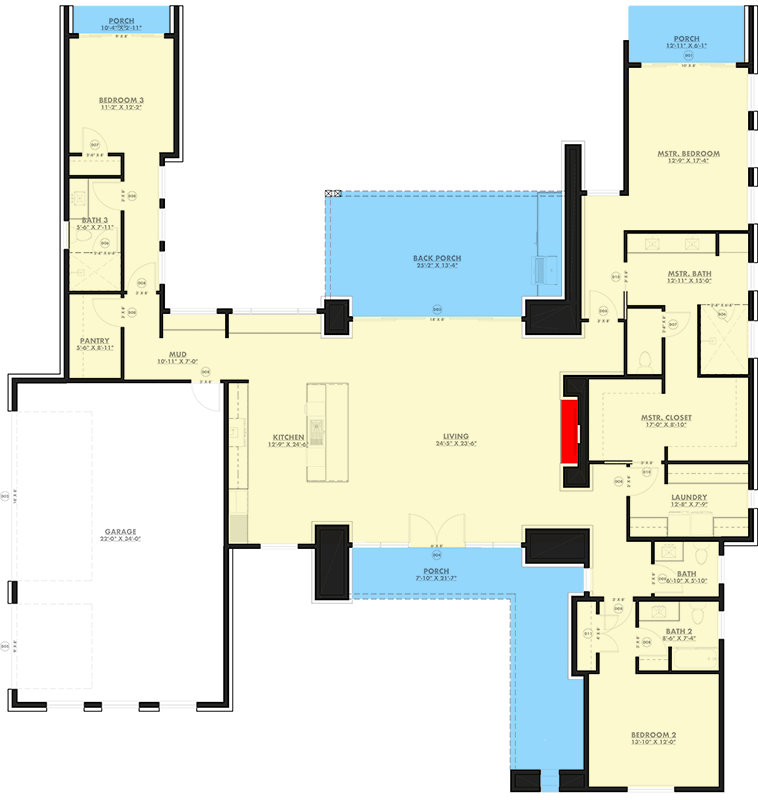 Plan 150026HRP: Modern Hill Country House Plan with Open Living Space and Outdoor Kitchen - Floor Plan - Image #10 - Contemporary, Hill Country, Modern, Transitional