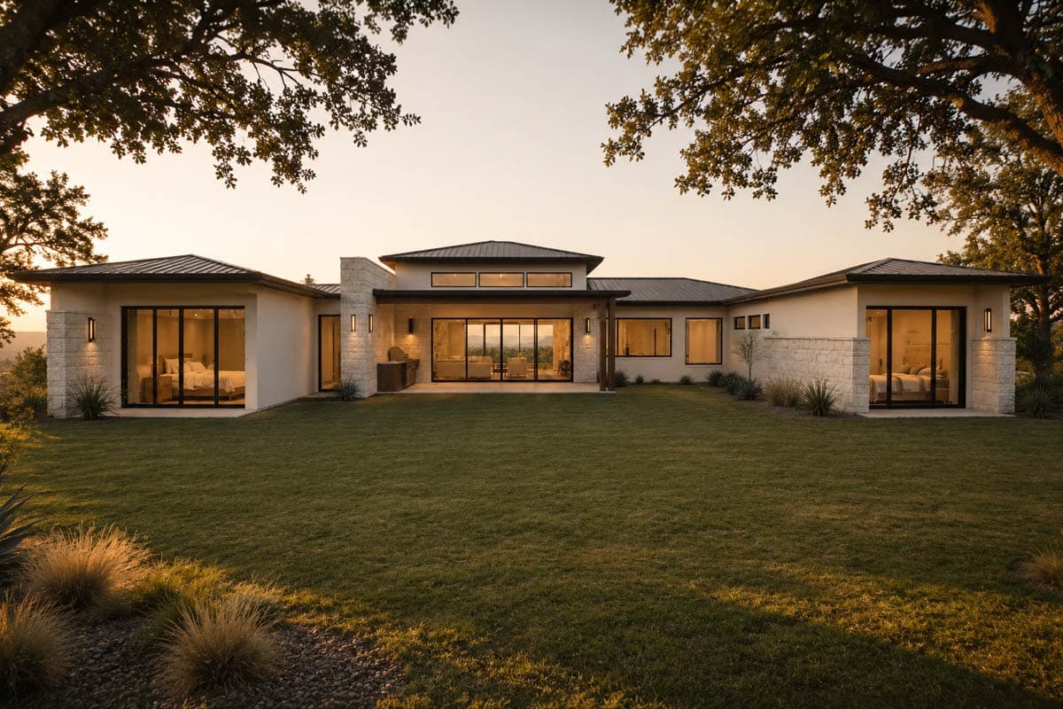 Plan 150026HRP: Modern Hill Country House Plan with Open Living Space and Outdoor Kitchen - Image #4 - Contemporary, Hill Country, Modern, Transitional