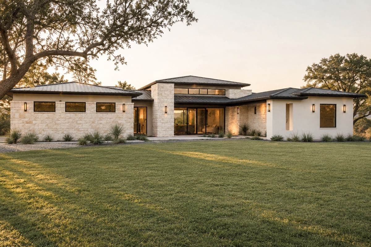 Plan image - 150026HRP:Modern Hill Country House Plan with Open Living Space and Outdoor Kitchen