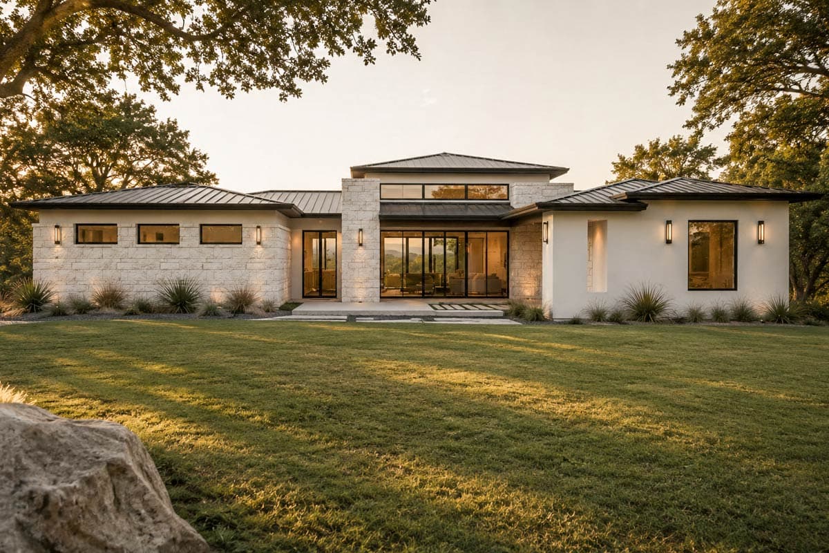 Plan 150026HRP: Modern Hill Country House Plan with Open Living Space and Outdoor Kitchen - Image #2 - Contemporary, Hill Country, Modern, Transitional